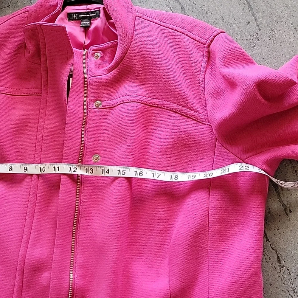 INC Coat Jacket w/Stand Collar Zip/Snap Flap Close Pink size XXL NWT - Picture 15 of 16